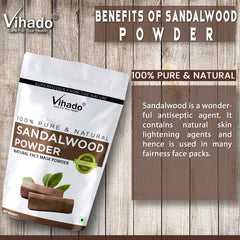Vihado Sandalwood (Chandan) Powder for Face and Skin Care (100G-1KG)