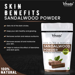 Vihado Sandalwood (Chandan) Powder for Face and Skin Care (100G-1KG)