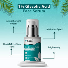 Vihado 1% Glycolic Acid 2% Niacinamide Instant Glowing Face Serum (30ml)