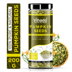 Vihado Raw Pumpkin Seeds High Protein and Fibre Rich Superfood Plastic Bottle (200G-500G)