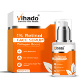 Vihado 1% Retinol With Collagen Boosts Face Serum, Reduces Fine Lines and Wrinkles (30ml)