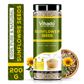 Vihado Raw Sunflower Seeds High In Protein and Fibre Plastic Bottle (200G-500G)