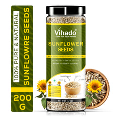 Vihado Raw Sunflower Seeds High In Protein and Fibre Plastic Bottle (200G-500G)