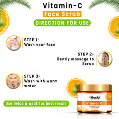 Vihado Vitamin C Face Scrub for Glowing Skin | Tan Removal (100g)