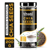 Vihado Raw Chia Seeds, High in Protein and Rich Fiber Plastic Bottle (200G-500G)