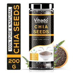 Vihado Raw Chia Seeds, High in Protein and Rich Fiber Plastic Bottle (200G-500G)