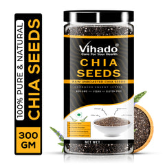 Vihado Raw Chia Seeds, High in Protein and Rich Fiber Plastic Bottle (200G-500G)