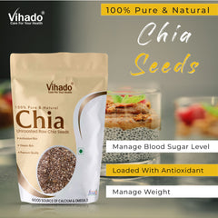 Vihado Raw Chia Seeds, High in Protein and Rich Fiber (100G-1KG)