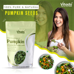 Vihado Raw Pumpkin Seeds High Protein and Fibre Rich Superfood (100G-1KG)
