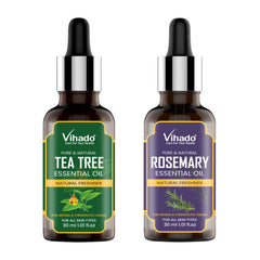 Vihado Rosemary and Tea Tree Essential Oil For Hair Growth, Skin Acne and Aromatherapy