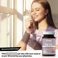 Vihado Keto Slim Capsules for Weight Loss | Dietary Supplement (90 Capsules)