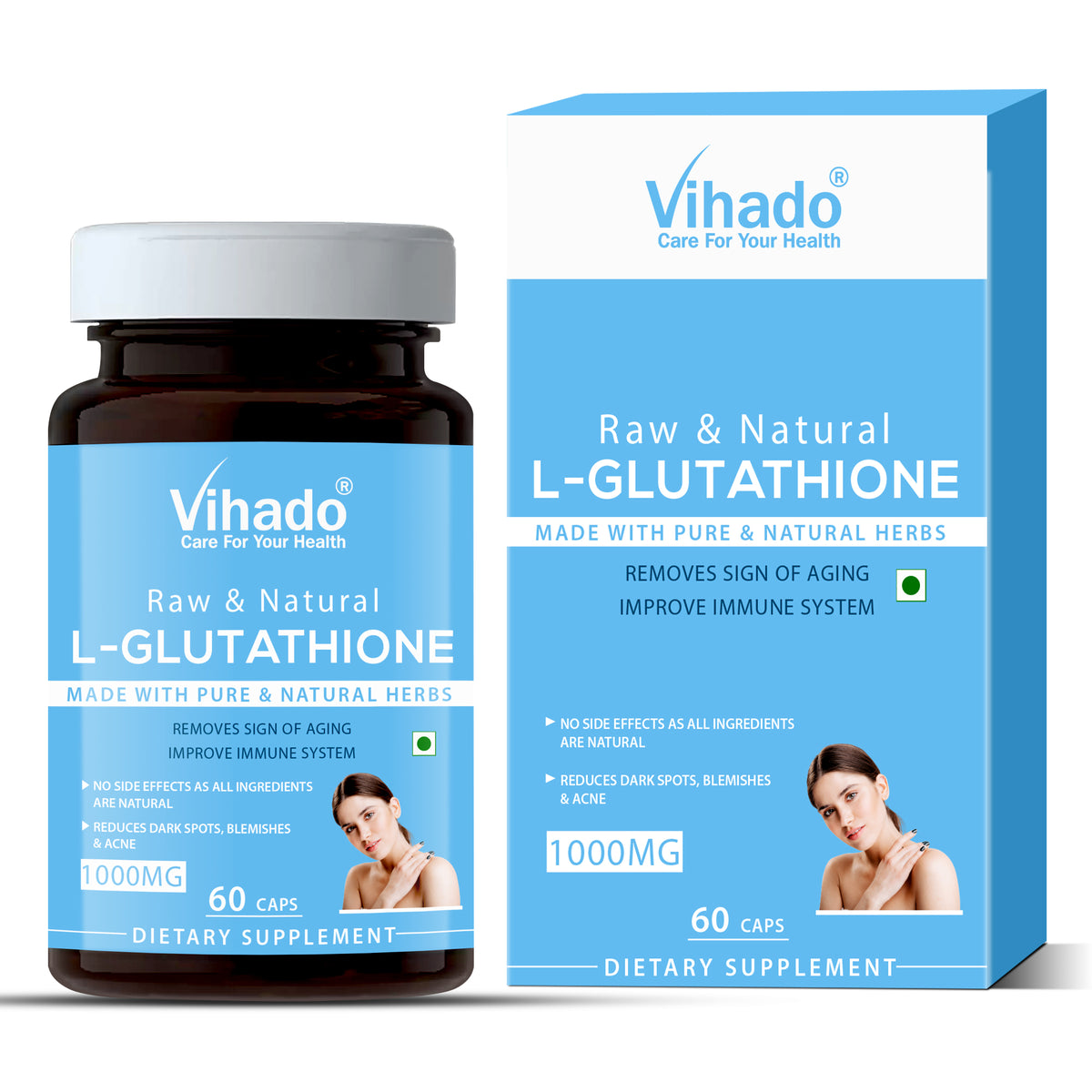 Vihado L-Glutathione Capsules With Vitamin C, E And Grapeseed Extract (60 Capsules)