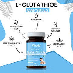 Vihado L-Glutathione Capsules With Vitamin C, E And Grapeseed Extract (60 Capsules)