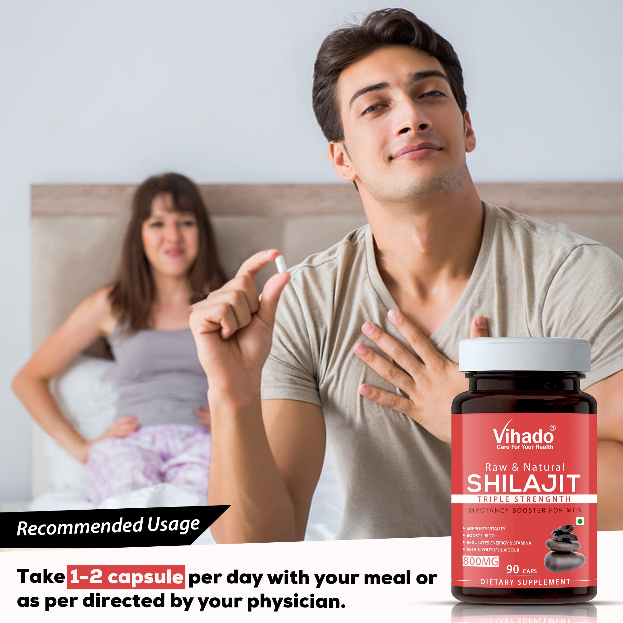 Vihado Shilajit Capsules for Immunity Booster (90 Capsules)