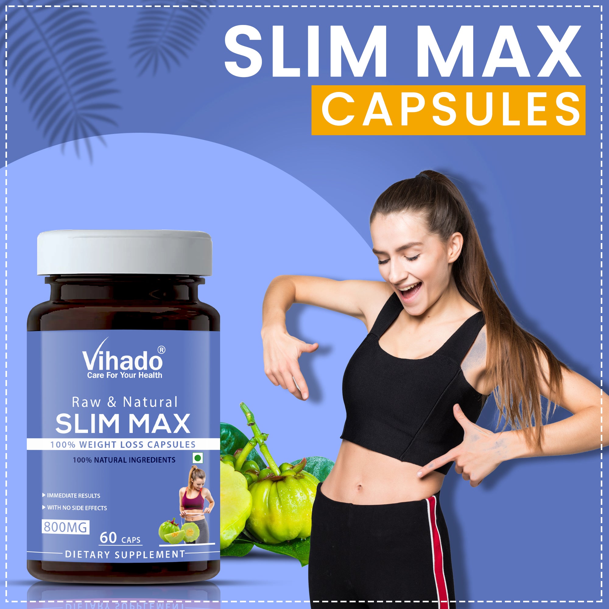 Vihado Slim Max Capsules | Helps In Weight Loss Management (60 Capsules)