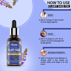 Vihado Clary Sage Essential Oil (10ml-30ml)