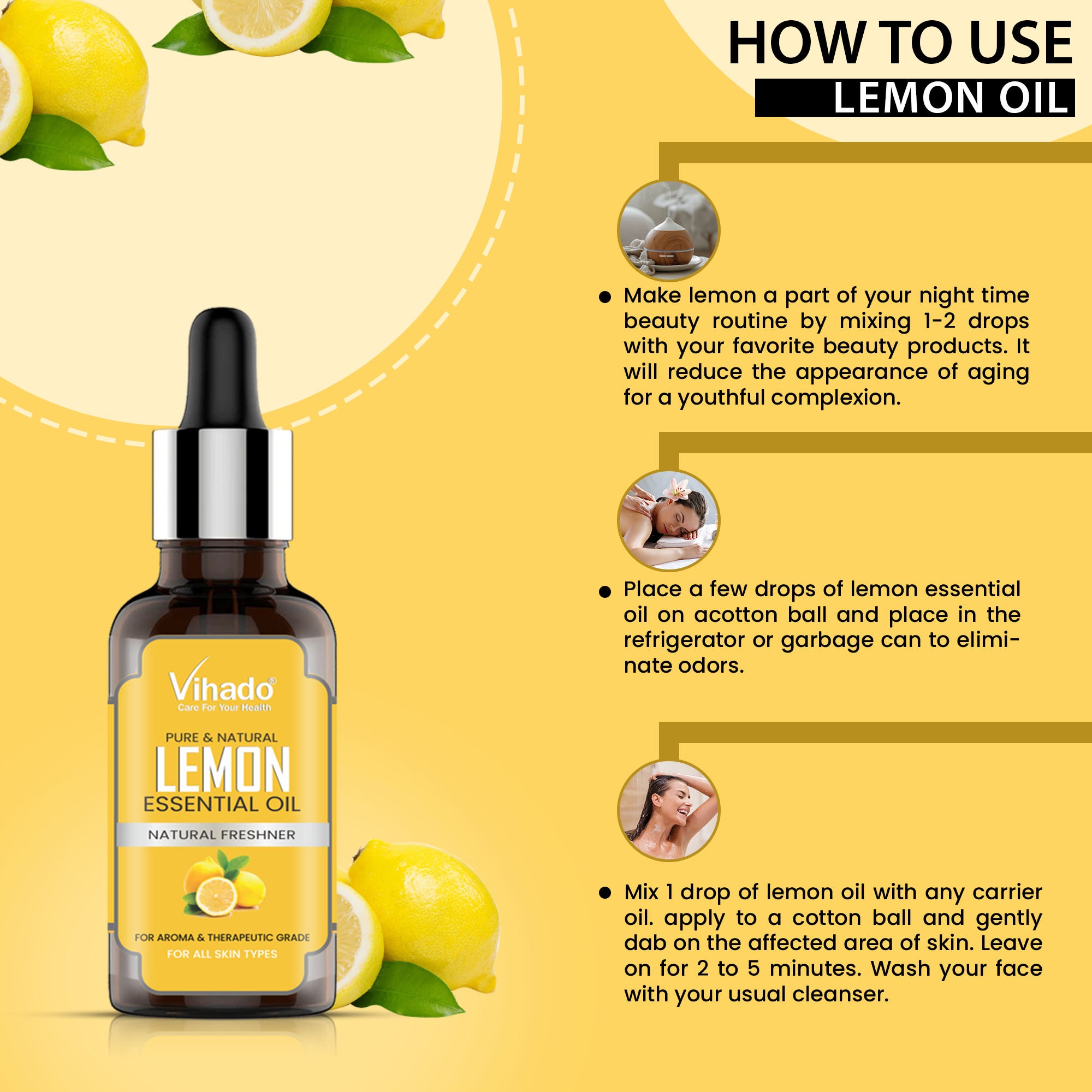 Vihado Lemon Essential Oil (10ml-30ml)