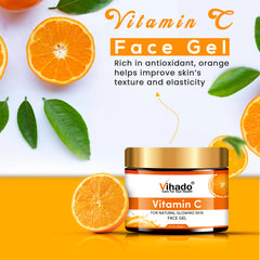 Vihado Vitamin C Light Face Gel for Daily Use | Glow Reviving | Skin Brightening Gel (100g)