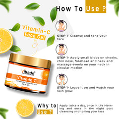 Vihado Vitamin C Light Face Gel for Daily Use | Glow Reviving | Skin Brightening Gel (100g)