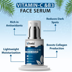 Vihado Vitamin C & B3 Skin Glow Face Serum for Reduce Dark Spots (30ml)