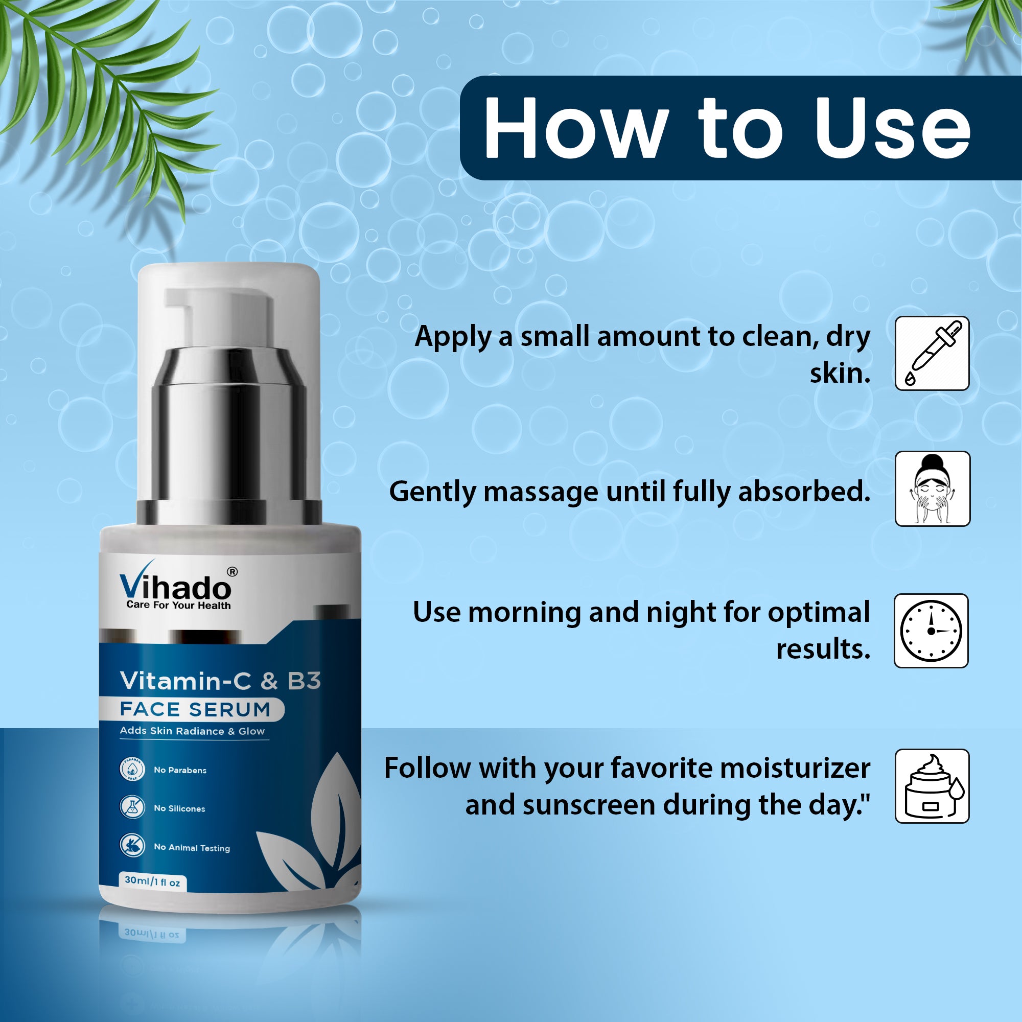 Vihado Vitamin C & B3 Skin Glow Face Serum for Reduce Dark Spots (30ml)