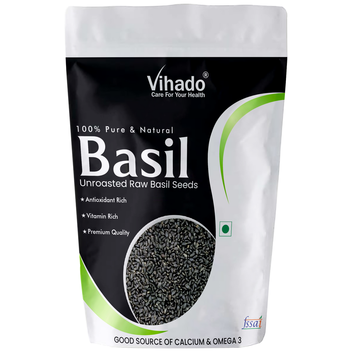 Vihado Raw Basil/Sabza Seeds Dietary Fibre for Weight Loss (100G-1KG)